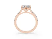 Cushion Cut Floral Petal Engagement Ring Setting | Petal Accents | Rose Gold