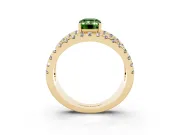 Emerald Cut Split Shank Pavé Engagement Ring Setting for a Fancy Green Lab-Grown Diamond | Yellow Gold