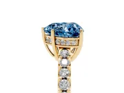 Heart-Shaped Engagement Ring Setting for a Fancy Blue Lab-Grown Diamond | Yellow Gold - Design NV-24649