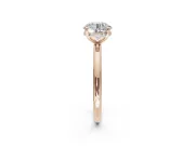 Round Hidden Halo Engagement Ring Setting | Thin Plain Band | Rose Gold