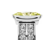 Marquise Half Bezel Engagement Ring Setting for a Fancy Yellow Lab-Grown Diamond | Sterling Silver