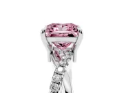 Princess Cut Twist Engagement Ring Setting for a Fancy Pink Lab-Grown Diamond | Platinum