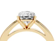Radiant Cut Solitaire Engagement Ring Setting | Stepped Flat Band | Yellow Gold