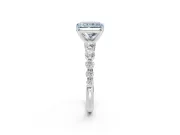 Radiant Cut Graduated Side Stone Engagement Ring Setting for a Fancy Blue Lab-Grown Diamond | Sterling Silver