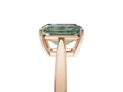 Emerald Cut Cathedral Solitaire Engagement Ring Setting for a Fancy Green Lab-Grown Diamond | Open Shoulders | Rose Gold