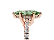Marquise Hidden Halo Pave Engagement Ring Setting for a Fancy Green Lab-Grown Diamond | Claw Prongs | Rose Gold