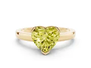 Heart-Shaped Solitaire Engagement Ring Setting for a Fancy Yellow Lab-Grown Diamond | Flat Tab Prongs | Yellow Gold