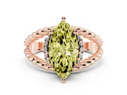 Marquise Rope Split Shank Engagement Ring Setting for a Fancy Yellow Lab-Grown Diamond | Rose Gold