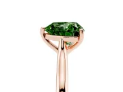 Fancy Green Heart Cut Diamond Solitaire Ring Set in Rose gold with Cathedral Band and Prong Setting
