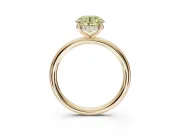 Round Hidden Halo Ring Setting for a Fancy Yellow Lab-Grown Diamond | Yellow Gold