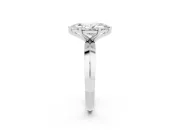 Marquise Cut Diamond Solitaire Engagement Ring Set in Platinum with Flat Band and Prong Setting