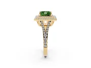 Princess Cut Halo Engagement Ring Setting for a Fancy Green Lab-Grown Diamond | Yellow Gold - Design NV-24799