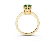 Asscher Cut Engagement Ring Setting for a Fancy Green Lab-Grown Diamond | Yellow Gold - Design NV-24888