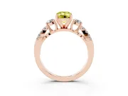 Emerald Cut Three Stone Engagement Ring Setting for a Fancy Yellow Lab-Grown Diamond | Rose Gold