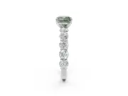Cushion Cut Engagement Ring Setting for a Fancy Green Lab-Grown Diamond | Sterling Silver - Design NV-24455