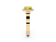 Radiant Cut Halo Engagement Ring Setting for a Fancy Yellow Lab-Grown Diamond | Pavé Panel Shoulders | Yellow Gold