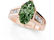 Marquise Channel-Set Engagement Ring Setting for a Fancy Green Lab-Grown Diamond | Rose Gold