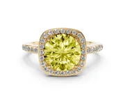 Round Halo Engagement Ring Setting for a Fancy Yellow Lab-Grown Diamond | Yellow Gold - Design NV-24729