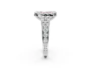 Radiant Cut Halo Engagement Ring Setting for a Fancy Pink Lab-Grown Diamond | Graduated Channel Band | Platinum