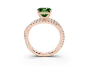 Asscher Cut Twisted Pavé Engagement Ring Setting for a Fancy Green Lab-Grown Diamond | Rose Gold