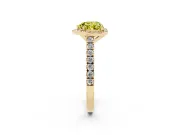 Heart-Shaped Halo Pavé Engagement Ring Setting for a Fancy Yellow Lab-Grown Diamond | Yellow Gold