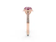 Round Floral Pavé Engagement Ring Setting for a Fancy Pink Lab-Grown Diamond | Rose Gold
