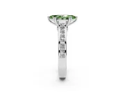 Marquise Channel Engagement Ring Setting for a Fancy Green Lab-Grown Diamond | Sterling Silver - Design NV-24671
