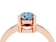 Pear-Shaped Solitaire Engagement Ring Setting for a Fancy Blue Lab-Grown Diamond | Flat Tab Prongs | Rose Gold