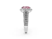 Princess Cut Large Accent Halo Engagement Ring Setting for a Fancy Pink Lab-Grown Diamond | Sterling Silver