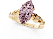 Marquise Vine Engagement Ring Setting for a Fancy Pink Lab-Grown Diamond | Yellow Gold