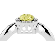 Pear-Shaped Halo Engagement Ring Setting for a Fancy Yellow Lab-Grown Diamond | Plain Tapered Band | Platinum