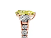 Pear-Shaped Engagement Ring Setting for a Fancy Yellow Lab-Grown Diamond | Three Stone | Rose Gold
