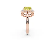 Princess Cut Halo Engagement Ring Setting for a Fancy Yellow Lab-Grown Diamond | Rose Gold - Design NV-24719