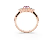Emerald Cut Cluster Engagement Ring Setting for a Fancy Pink Lab-Grown Diamond | Rose Gold