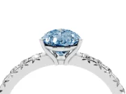 Pear-Shaped Pave Engagement Ring Setting for a Fancy Blue Lab-Grown Diamond | Shared Prong Band | Sterling Silver