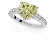 Heart-Shaped Pavé Solitaire Engagement Ring Setting for a Fancy Yellow Lab-Grown Diamond | Crossover Gallery | Platinum