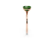 Fancy Green Radiant Cut Diamond Solitaire Engagement Ring Set in Rose gold with Thin Band and Prong Setting