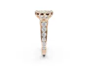 Cushion Cut Halo Engagement Ring Setting for a Fancy Yellow Lab-Grown Diamond | Graduated Channel Band | Rose Gold