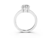 Round Cut Diamond Solitaire Ring Set in White gold with Prong Head and Smooth Polished Band