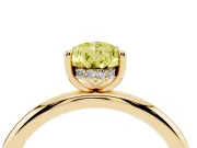 Pear-Shaped Hidden Halo Ring Setting for a Fancy Yellow Lab-Grown Diamond | Yellow Gold