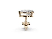 Cushion Cut Lab-Grown Diamond Solitaire Basket Stud Earrings | Open Gallery | Yellow Gold