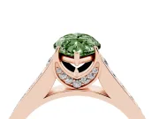 Marquise Graduated Pavé Engagement Ring Setting for a Fancy Green Lab-Grown Diamond | Rose Gold