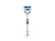 Asscher Cut Tapered Solitaire Engagement Ring Setting for a Fancy Blue Lab-Grown Diamond | Claw Prong Head | Platinum
