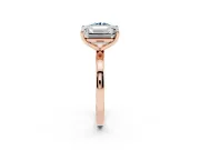 Fancy Blue Round Cut and Emerald Cut Toi Moi Ring Set in Rose gold with Prong Setting