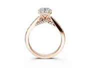 Round Pavé Solitaire Engagement Ring Setting | Crossover Gallery | Rose Gold