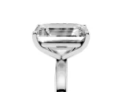 Fancy Green Radiant Cut and Emerald Cut Toi Moi Ring Set in Silver with Prong Setting