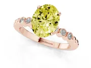 Oval Beaded Solitaire Engagement Ring Setting for a Fancy Yellow Lab-Grown Diamond | Rose Gold