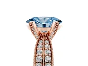 Oval Milgrain Solitaire Engagement Ring Setting for a Fancy Blue Lab-Grown Diamond | Rose Gold