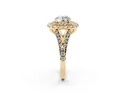 Round Halo Split Shank Engagement Ring Setting | Yellow Gold