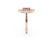 Emerald Cut Engagement Ring Setting for a Fancy Pink Lab-Grown Diamond | Rose Gold - Design NV-24790